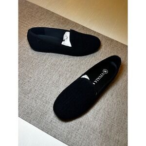 VIVAIA Solid Black Imitate Mink Fur Loafers EU 37.5/ US 7